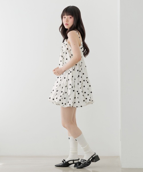Heather（ヘザー） ワンピース アシメバルーンリボンミニワンピース