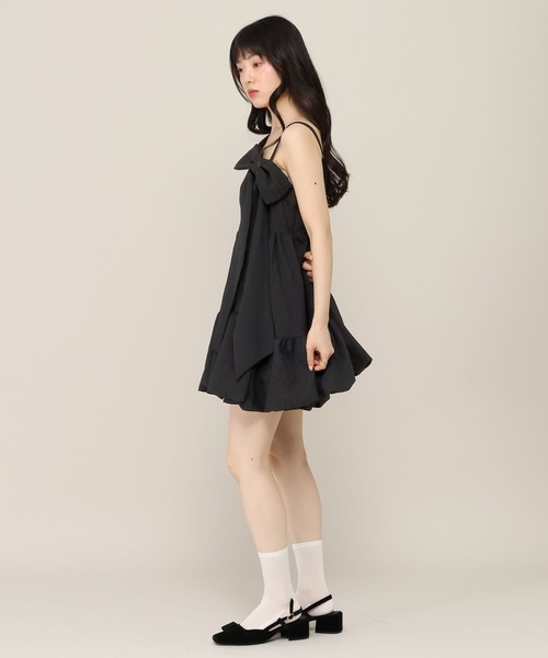 Heather（ヘザー） ワンピース アシメバルーンリボンミニワンピース