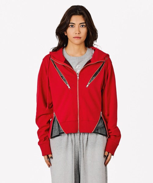BEEDEN パーカー DIAGONAL ZIP HOODIE レディース : ZOZOTOWN Yahoo!店