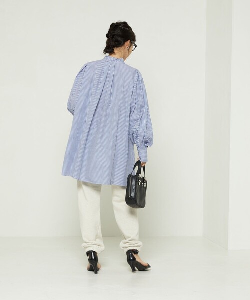 「FREAK'S STORE」 長袖ブラウス フリ- ブルー レディース_画像7