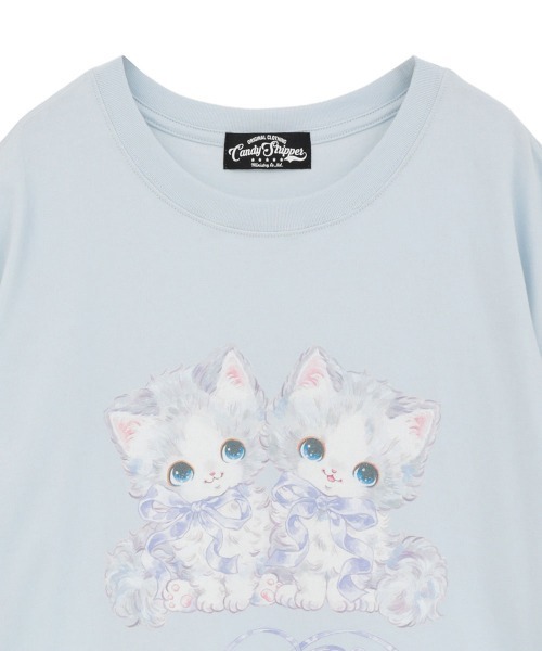 「Candy Stripper」 半袖Tシャツ FREE ライトブルー レディース_画像3