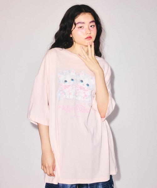 「Candy Stripper」 半袖Tシャツ FREE ライトブルー レディース_画像9
