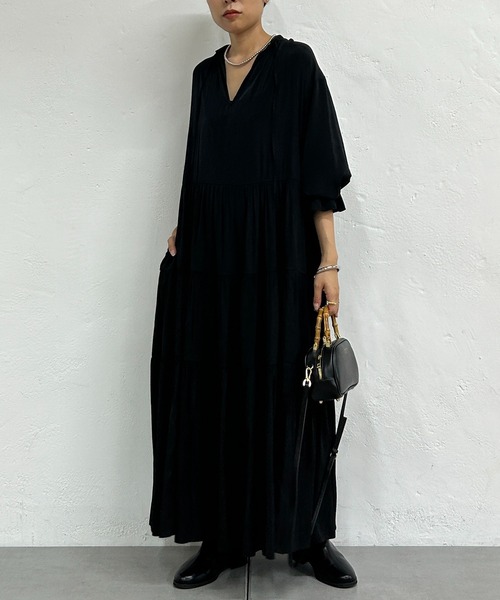 「LOUNGEDRESS」 長袖ワンピース FREE ベージュ レディース_画像5
