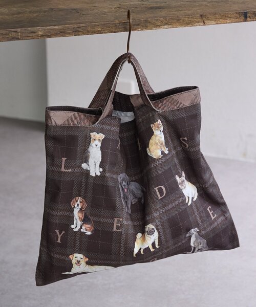 BEARDSLEY DogプリントBAG現行品未使用 BEARDSLEY（ビアズリー） トートバッグ 「9/17(木)12:00予約開始予定