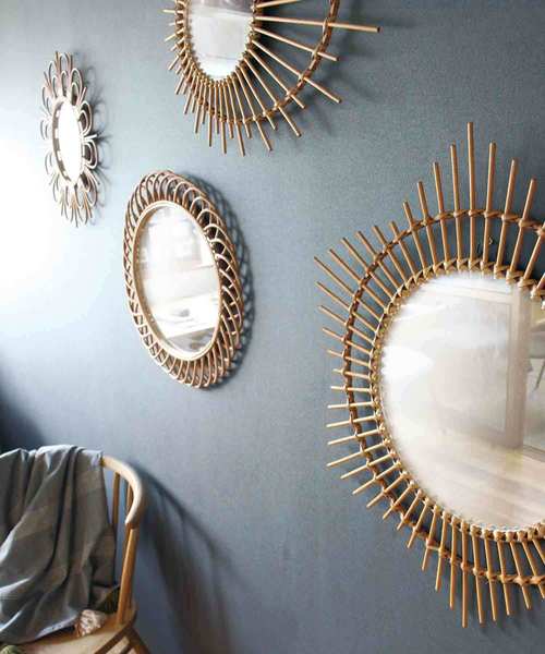 a.depeche（アデペシュ） 鏡 rotta rattan mirror fleur L / ロッタ