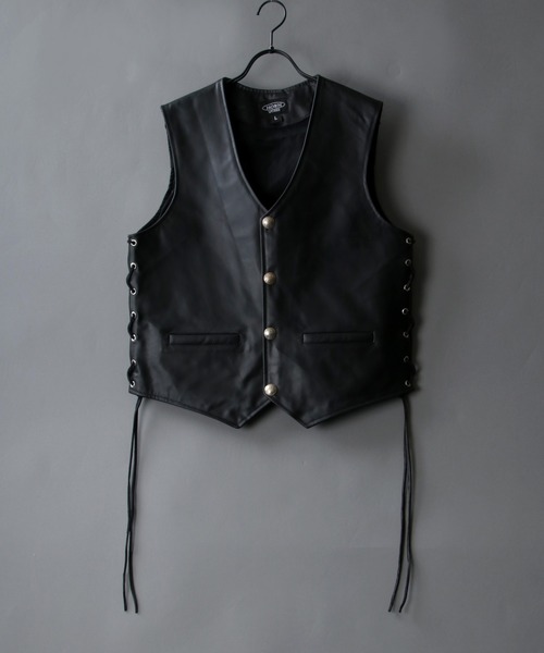 SITRY（シトリー） ベスト ジレ Cowhide real coin concho vest/牛革 