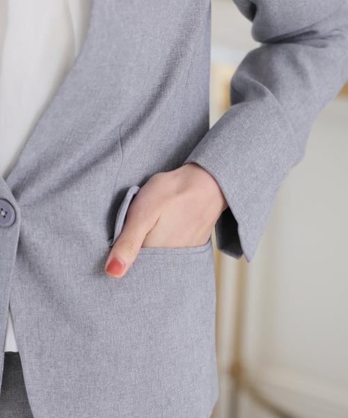 PourVous（プールヴー） スラックス パンツ オフィスノーカラー