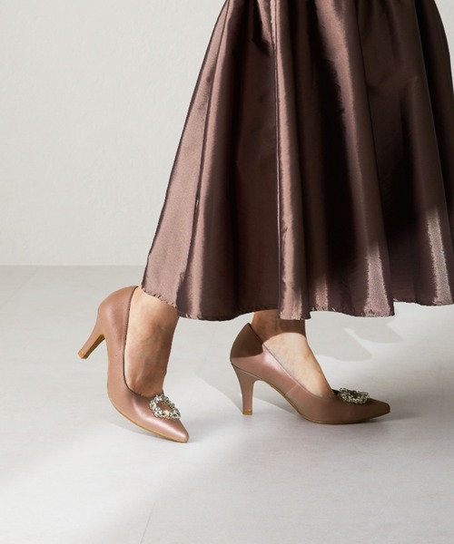 NICAL パンプス 「本革」「NICAL」ビジューヒールパンプス/24308