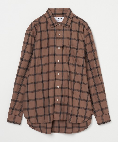 three dots（スリー ドッツ） シャツ ビエラチェックシャツ メンズ