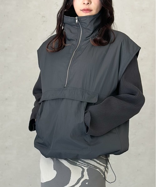Per sist ence ベスト ジレ 中綿ナイロンハーフジップバルーン
