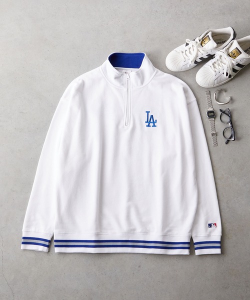 3587.MLB ハーフジップスウェット MLB トレーナー スウェット 「MLB」ハーフZIP プルオーバー