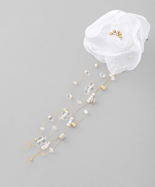 ANEMONE（アネモネ） ピアス ホワイトフラワーロングピアス「Hanayome