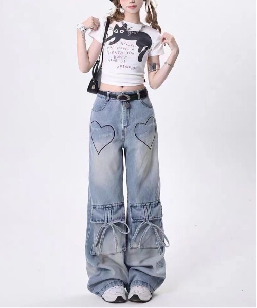 gossip!ロサンゼルス ワイドパンツ ジーンズ デニム デニムパンツ