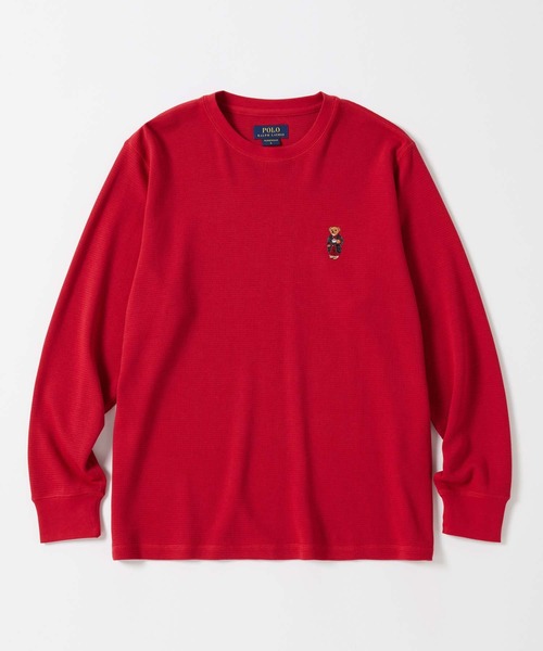 POLO BEARワッフル生地サーマル長袖Tシャツ 赤 XL 熊 ポロベアー新品 POLO BEARワッフル生地サーマル長袖Tシャツ 赤 XL 熊 ポロベアー新品