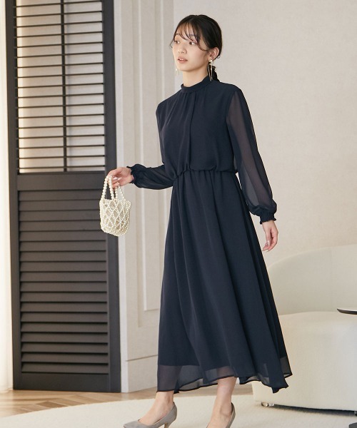 新品‼️auniパーティードレス　結婚式　グレージュ　後ろリボン　バックおまけ付き Jolie et ドレス 「結婚式・パーティードレス」後ろリボン