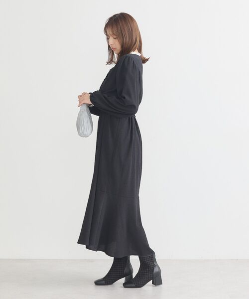 希空着用CALNAMUR 2WAYチュールオーバースウェットワンピース CALNAMUR（カルナムール）の「2WAY TULLE OVER SWEAT OP/2WAY