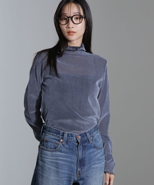 tシャツ ベロアチュールタートルプルオーバー レディース