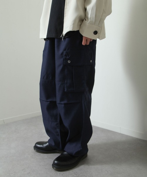 BOTTEGA VENETA ウール カーゴパンツ ネイビー BOTTEGA VENETA ボッテガヴェネタ 22SS イタリア製 Nylon Cargo
