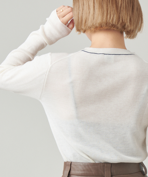 ay_ 美品 IENA LA BOUCLE クルーネックニット IENA LA BOUCLE ニット セーター 強撚ウールクルーネックプル