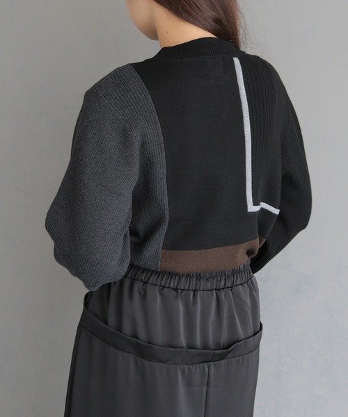 アンジェム　&g'aime Bicolor long knit tunic アンジェム / ラメレイヤードニット | BRAND,&g'aime | アバン