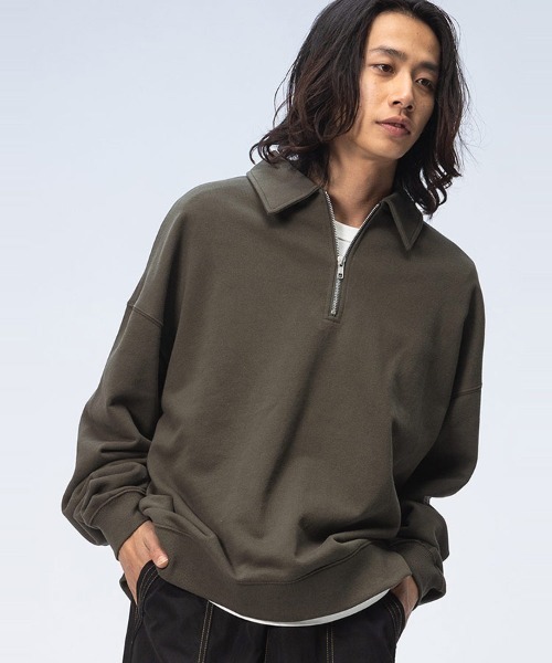 Goodwear トレーナー スウェット ハーフジップ オーバーサイズ