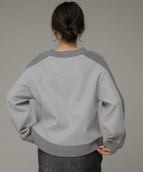【新品】DRIES VAN NOTEN ニット切替スウェット プルオーバー DRIES VAN NOTEN ドリスヴァンノッテン スウェット HANNETT