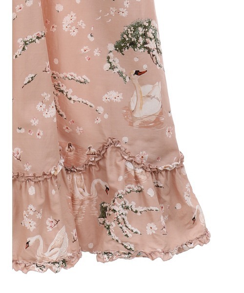 タグ付き♥今季SWAN LAKEプリントミディワンピースPINKHOUSEピンク PINK HOUSE ワンピース SWAN LAKEプリントミディワンピース