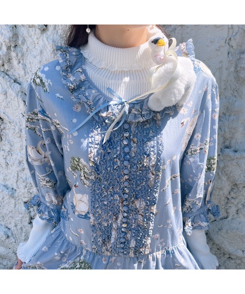 PINK HOUSE（ピンクハウス） ワンピース SWAN LAKEプリントミディ