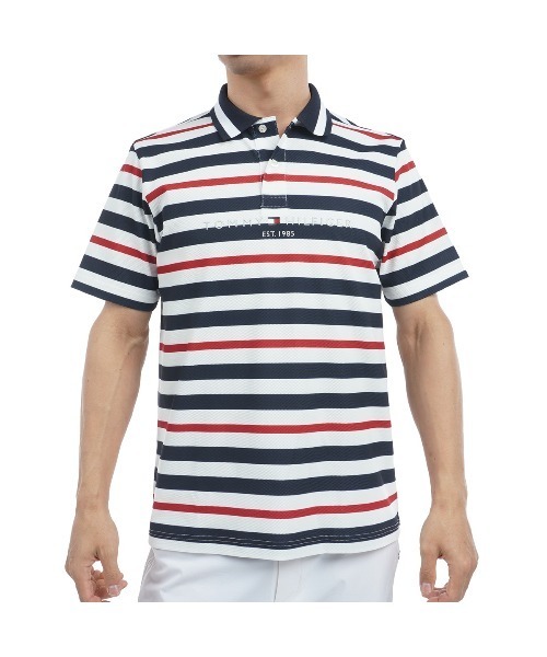 古着 トミーヒルフィガー   マルチボーダー 半袖 ボーダー ポロシャツ メンズS相当 /eaa543063 TOMMY HILFIGER - 古着 トミーヒルフィガー TOMMY HILFIGER