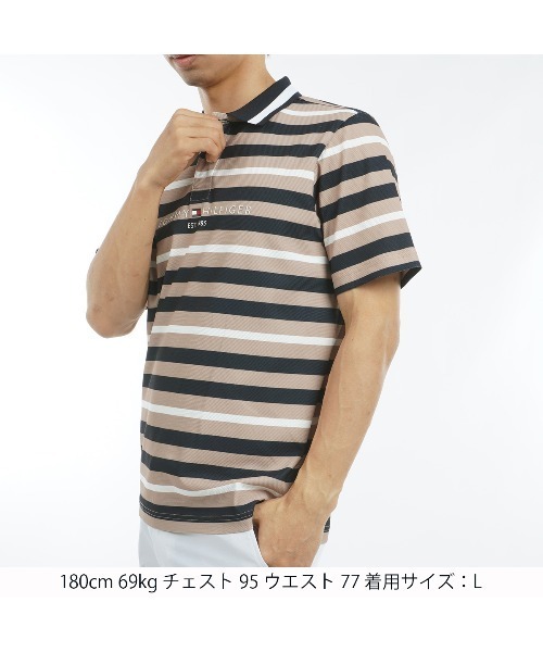 古着 トミーヒルフィガー   マルチボーダー 半袖 ボーダー ポロシャツ メンズS相当 /eaa543063 TOMMY HILFIGER 古着 トミーヒルフィガー マルチボーダー 半袖