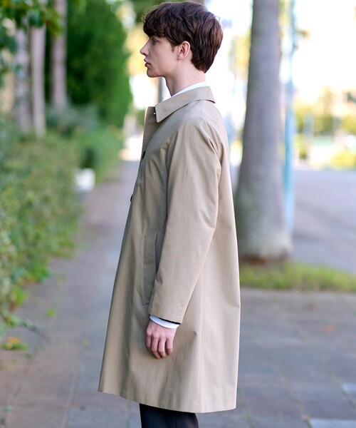 MAISON FLANEUR ステンカラーコート SUPER140Sウールプライムオーバーステンカラーコート