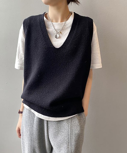 「Ulysses」 「Girly Doll」Vネックニット F グレー レディース_画像5