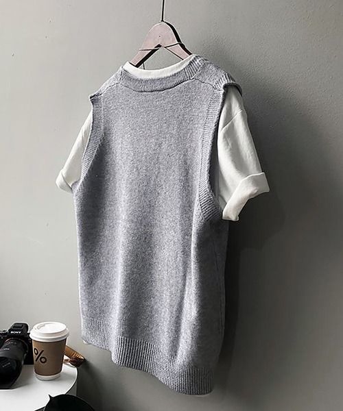 「Ulysses」 「Girly Doll」Vネックニット F グレー レディース_画像6