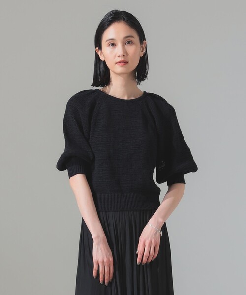 ニット セーター 針抜き パフスリーブ プルオーバー「手洗い可」 レディース Demi-Luxe BEAMS ニット セーター 針抜き パフスリーブ プル