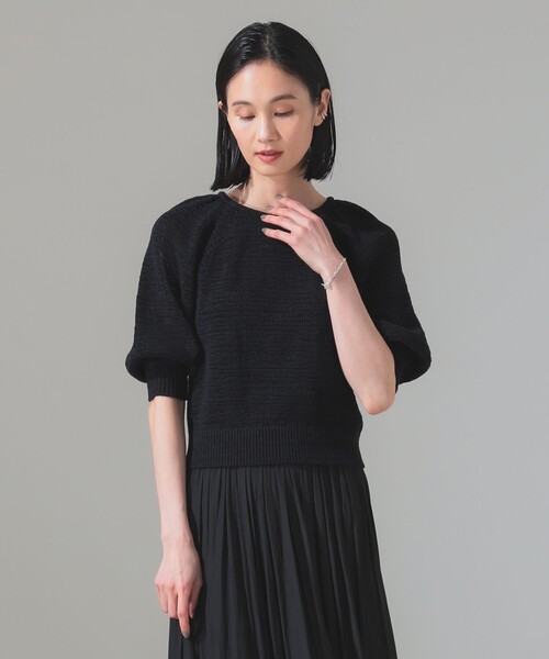 ニット セーター 針抜き パフスリーブ プルオーバー「手洗い可」 レディース Demi-Luxe BEAMS ニット セーター 針抜き パフスリーブ プル