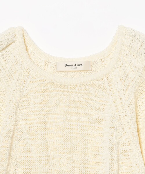 ニット セーター 針抜き パフスリーブ プルオーバー「手洗い可」 レディース Demi-Luxe BEAMS ニット セーター 針抜き パフスリーブ プル
