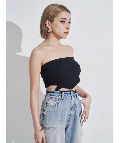 EVRIS（エヴリス） チューブトップ ベアトップ ハートモチーフ