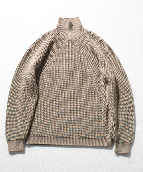 「BATONER」 タートルネックニット L オレンジ メンズ_画像2