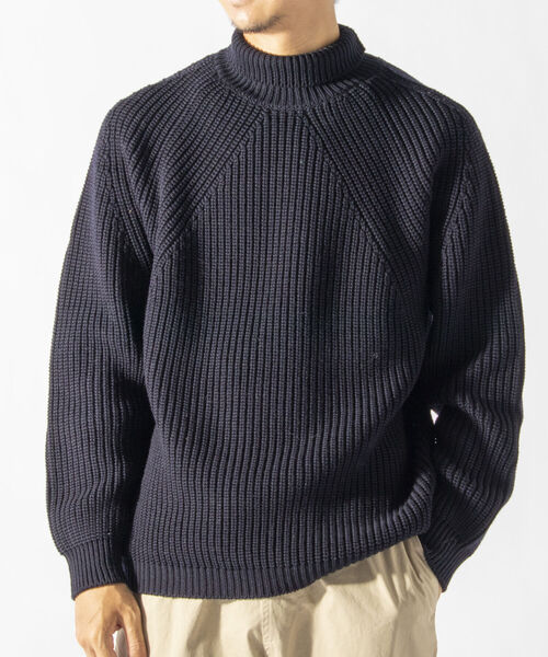 「BATONER」 タートルネックニット L オレンジ メンズ_画像4