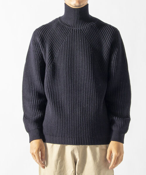 BATONER ラグラン タートルネックニット BATONER（バトナー） タートルネックニット L オレンジ メンズ