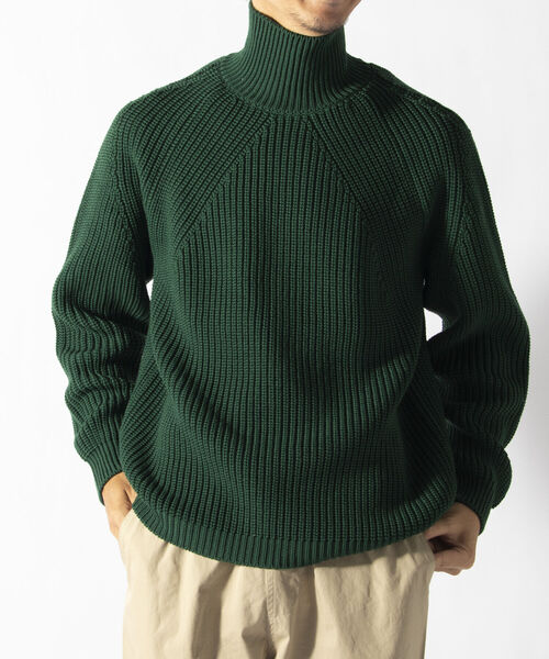 「BATONER」 タートルネックニット L オレンジ メンズ_画像8