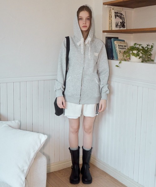 パーカー フードチェックパーカー/hood check parker レディース Birthday room パーカー フードチェックパーカー/hood check