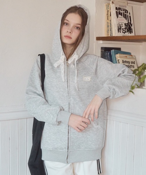 パーカー フードチェックパーカー/hood check parker レディース Birthday room パーカー フードチェックパーカー/hood check