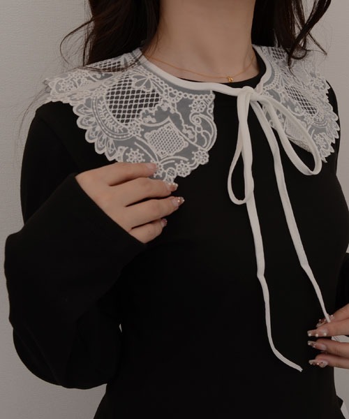 familiar つけ襟　Mサイズ VIBGYOR Women つけ襟 付け襟 「resonance」クラシカルデザイン レース