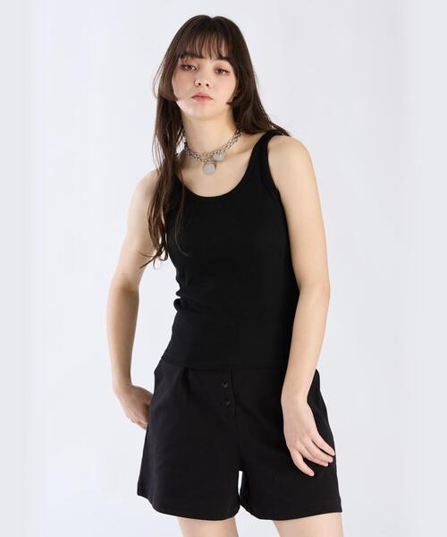 tシャツ リブタンクトップ レディース