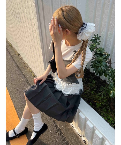 WC シュシュ レースポイントギンガムチェックシュシュ : ZOZOTOWN