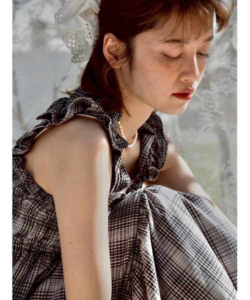 ワンピース yilon DOLCE CHECK OP yilon dolce check op ネイビー - メルカリ