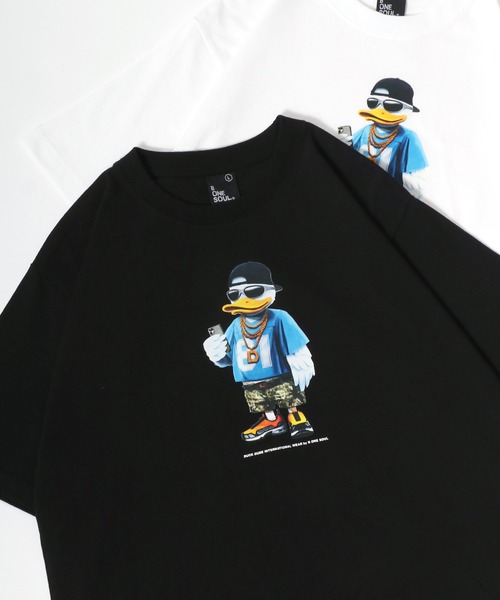 Duck Dude（ダックデュード） tシャツ イラストフラワー フロント