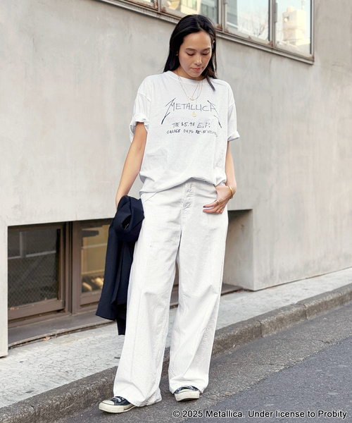 JOHNBULL (ジョンブル) ★★ ② JT251C10 LLICA - THE $5.89 EP Tシャツ レディース ホワイト M Johnbull（ジョンブル） tシャツ METALLICA THE $5.89 EP Tsh