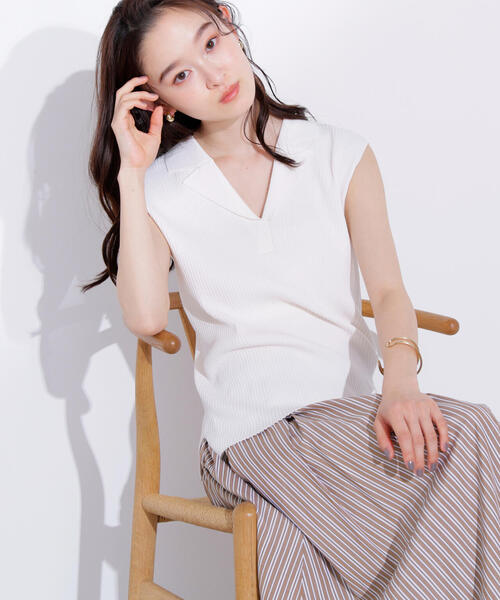 ★美品★archivio ノースリーブポロシャツ　サイズ　38 archivio｜フリル衿遮熱ノースリポロシャツ | Rakuten Fashion
